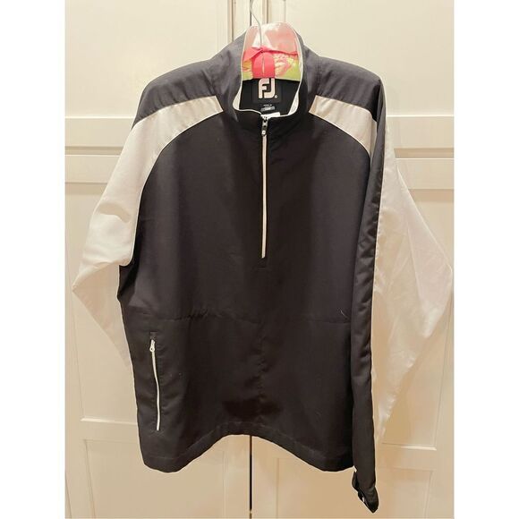 FootJoy FJ DryJoys Select Rain 1/2 Zip Pullover Jacket Black Men’s Sz L - Picture 1 of 6